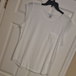 Women's White Cap Sleeve Top